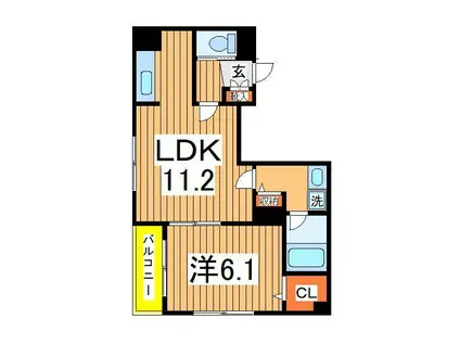 アンジェリークトキワ1(1LDK/4階)の間取り写真
