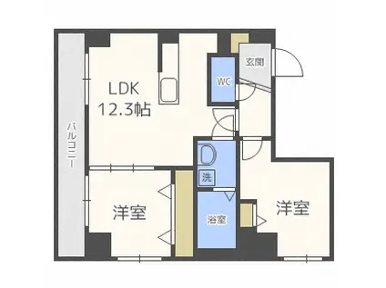 エストレーラ澄川(2LDK/8階)の間取り写真
