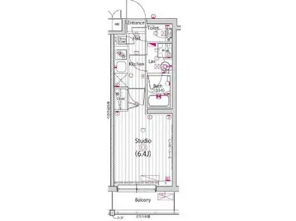 ガーラ・ヒルズ武蔵小山(1K/3階)の間取り写真