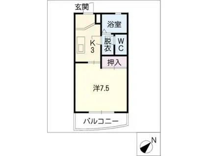 メゾンエーデルワイス(1K/1階)の間取り写真