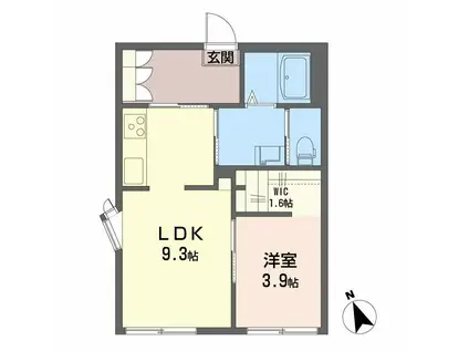 フォーブル南光台(1LDK/1階)の間取り写真