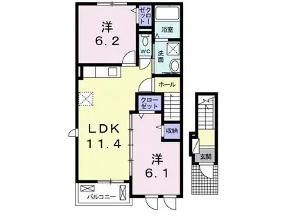 リトル・マーメード(2LDK/2階)の間取り写真