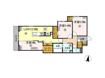 ベルニー太田(3LDK/1階)の間取り写真
