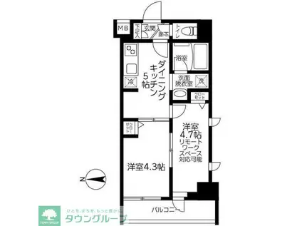 ティモーネ グランデ田端ドゥーエ(2DK/4階)の間取り写真