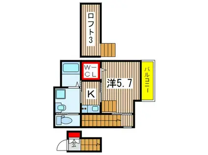 ARROWS 01(1K/2階)の間取り写真