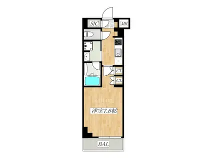 RELUXIA北赤羽(1K/2階)の間取り写真