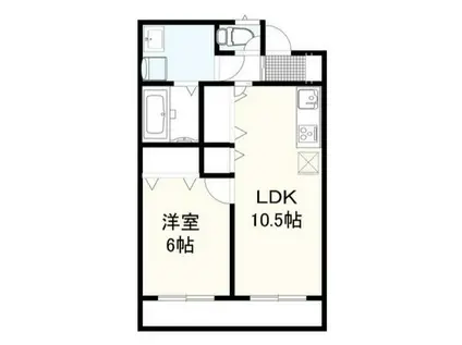 FIORE棟高(1LDK/1階)の間取り写真