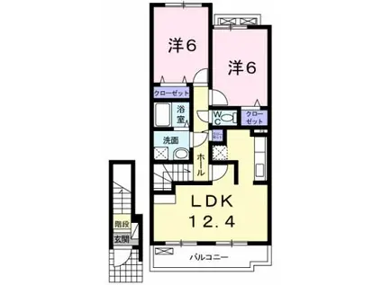 ブリーズI(2LDK/2階)の間取り写真