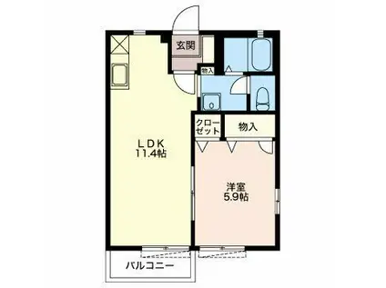 グランシャリオ浅間A(1LDK/2階)の間取り写真