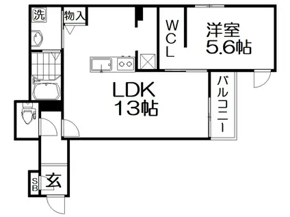 MACHIMOKU KUZUHA(1LDK/2階)の間取り写真