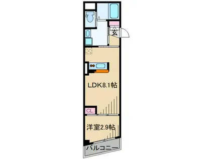 BCASA武蔵小杉II(1LDK/5階)の間取り写真