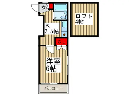 プレステージ朝霞台(1K/2階)の間取り写真