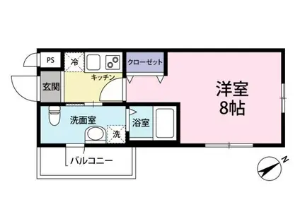 VIALE赤迫(1K/4階)の間取り写真