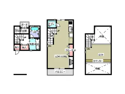 フィースコート(ワンルーム/1階)の間取り写真