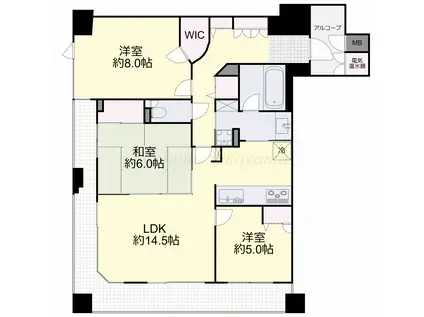 エンヴィーズライフ岡山大雲寺前(3LDK/7階)の間取り写真
