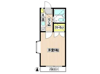 コーポラックス登戸(1K/1階)の間取り写真