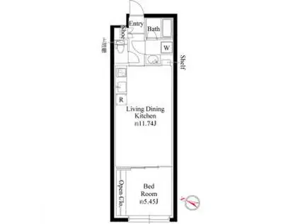 グランパセオ代々木上原(1LDK/2階)の間取り写真