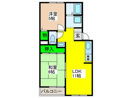 ナパバレイ(2LDK/3階)の間取り写真