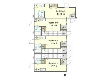 プラチナフォルム堀切菖蒲園(ワンルーム/1階)の間取り写真