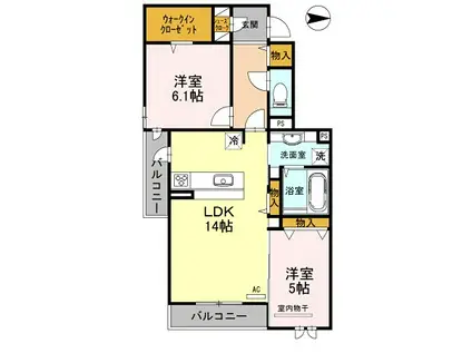 サウスグレーシア(2LDK/3階)の間取り写真