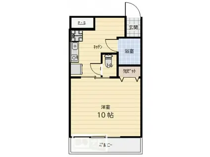 栗林 KOHARUBI(1DK/2階)の間取り写真