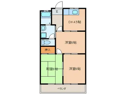 グリーンスクエアG(3DK/3階)の間取り写真