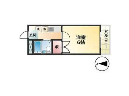 ハイツエール(1K/2階)の間取り写真