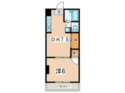 グランパーク六角橋(1DK/3階)の間取り写真