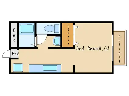 MCハイツII・III(1K/2階)の間取り写真