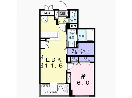 カーサ・クラティーバ(1LDK/4階)の間取り写真