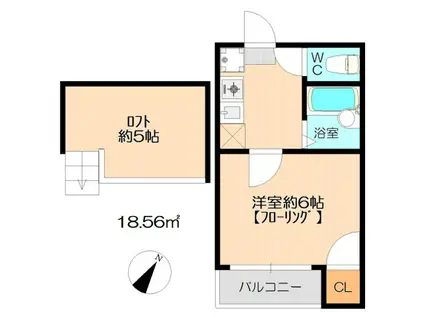 ステージ高宮(1K/1階)の間取り写真
