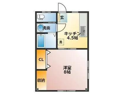 ロジュマン小中野(1K/3階)の間取り写真