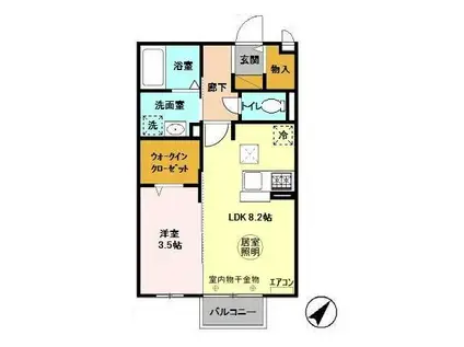 ラマージュおおたかの森(1LDK/1階)の間取り写真