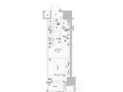 PREMIUM CUBE 亀戸(1DK/5階)の間取り写真