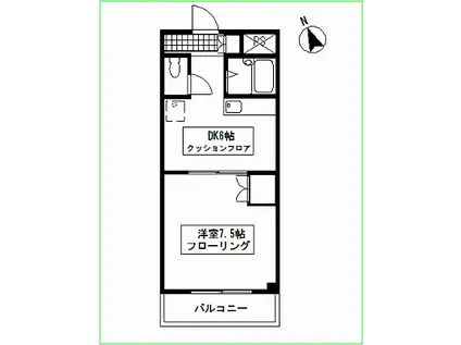 臼井第2ビル(1DK/3階)の間取り写真