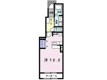 福井鉄道福武線 足羽山公園口駅 徒歩17分 2階建 築14年(ワンルーム/1階)の間取り写真