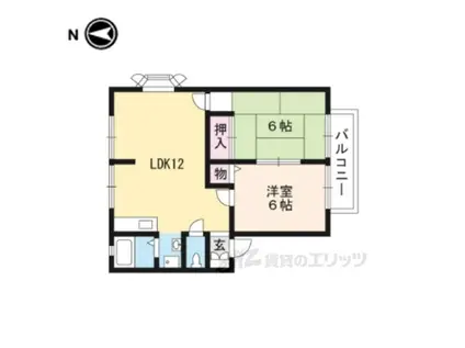 サンライフあけぼの(2LDK/2階)の間取り写真