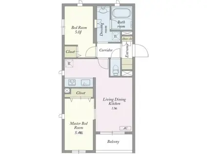 レグルス西新宿(2LDK/2階)の間取り写真