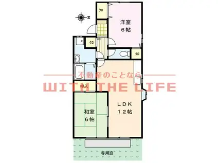 ネオポリス津福(2LDK/1階)の間取り写真