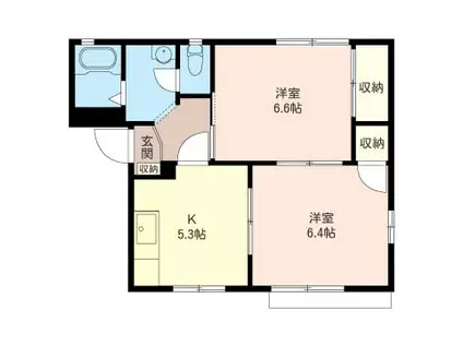 マドラス(2K/1階)の間取り写真