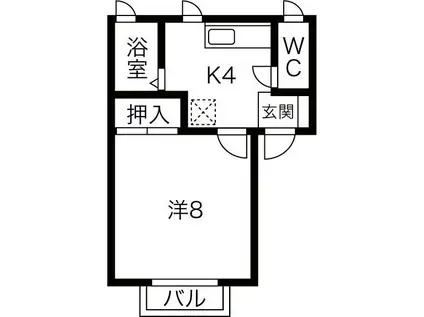 ＪＲ北上線 柳原駅(岩手) 徒歩6分 2階建 築29年(1K/2階)の間取り写真
