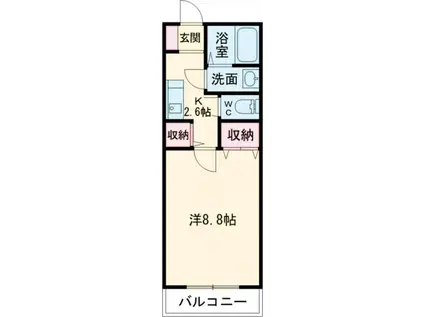 ディアコート自由ヶ丘(1K/1階)の間取り写真