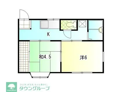 グリーンコーポII(2K/1階)の間取り写真