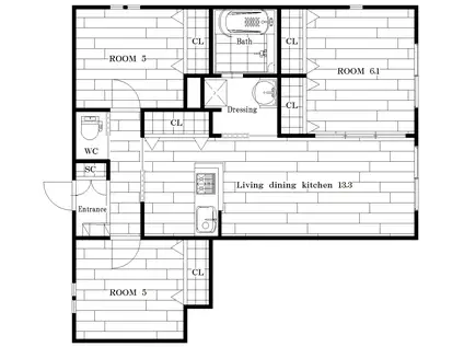 メゾン・ド・古江西町公園(3LDK/2階)の間取り写真
