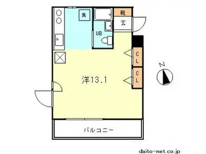 ブロスコート(ワンルーム/2階)の間取り写真