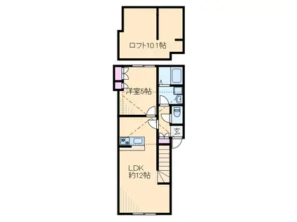 大倉山2丁目プロジェクト(1LDK/1階)の間取り写真