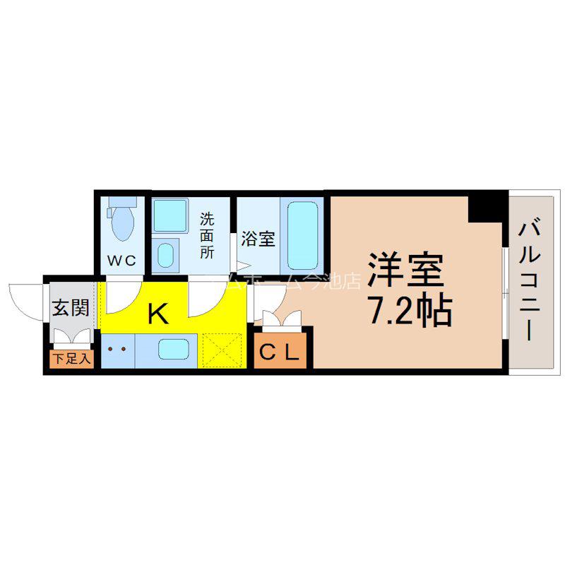 VANCOUVER1118大曽根(1K/3階)の間取り写真