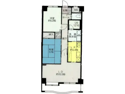 プライムローズ紫竹山(2LDK/5階)の間取り写真