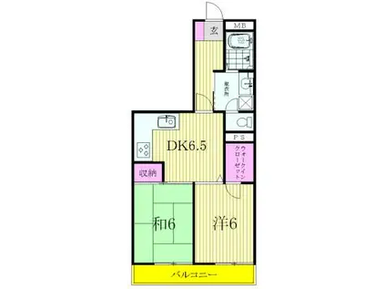 西巣鴨アートキンズコート(2DK/3階)の間取り写真