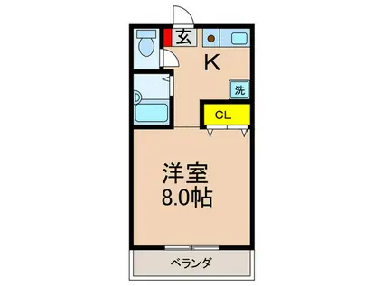 サンモール(1K/1階)の間取り写真